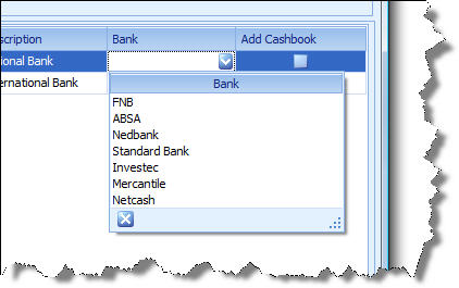 Select Cashbook Bank