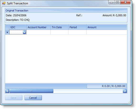 Split Transaction Dialog