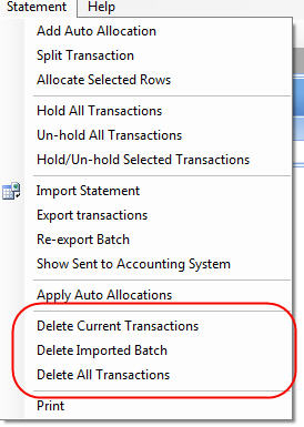 Delete Transactions