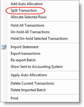 Split Transaction